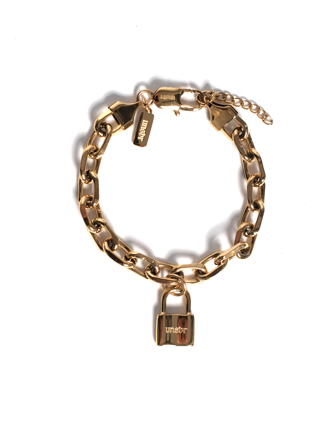 unshinebar-chunky-link-lock-armband-gold-edelstahl-8-mm image 1