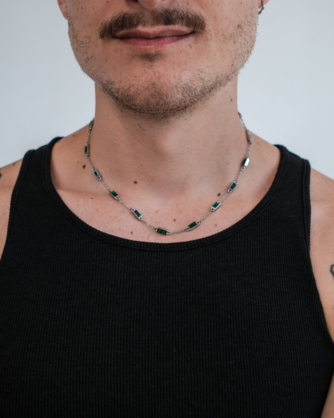 unshinebar-gemstone-tennis-kette-silber-gr-n-zirkonia-45cm image 6