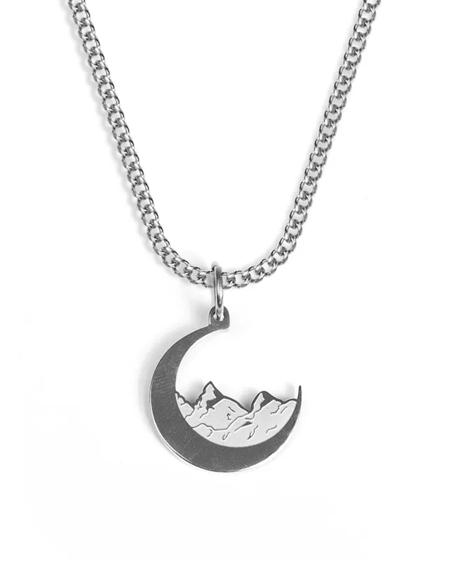 unshinebar-moon-halskette-silber-mond-50-55-cm-edelstahl image 1