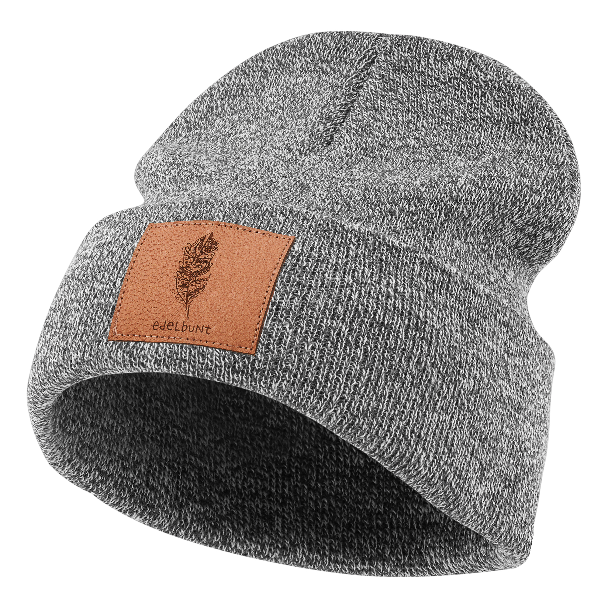 edelbunt-bern-m-tze-hellgrau-meliert-beanie-winter image 1