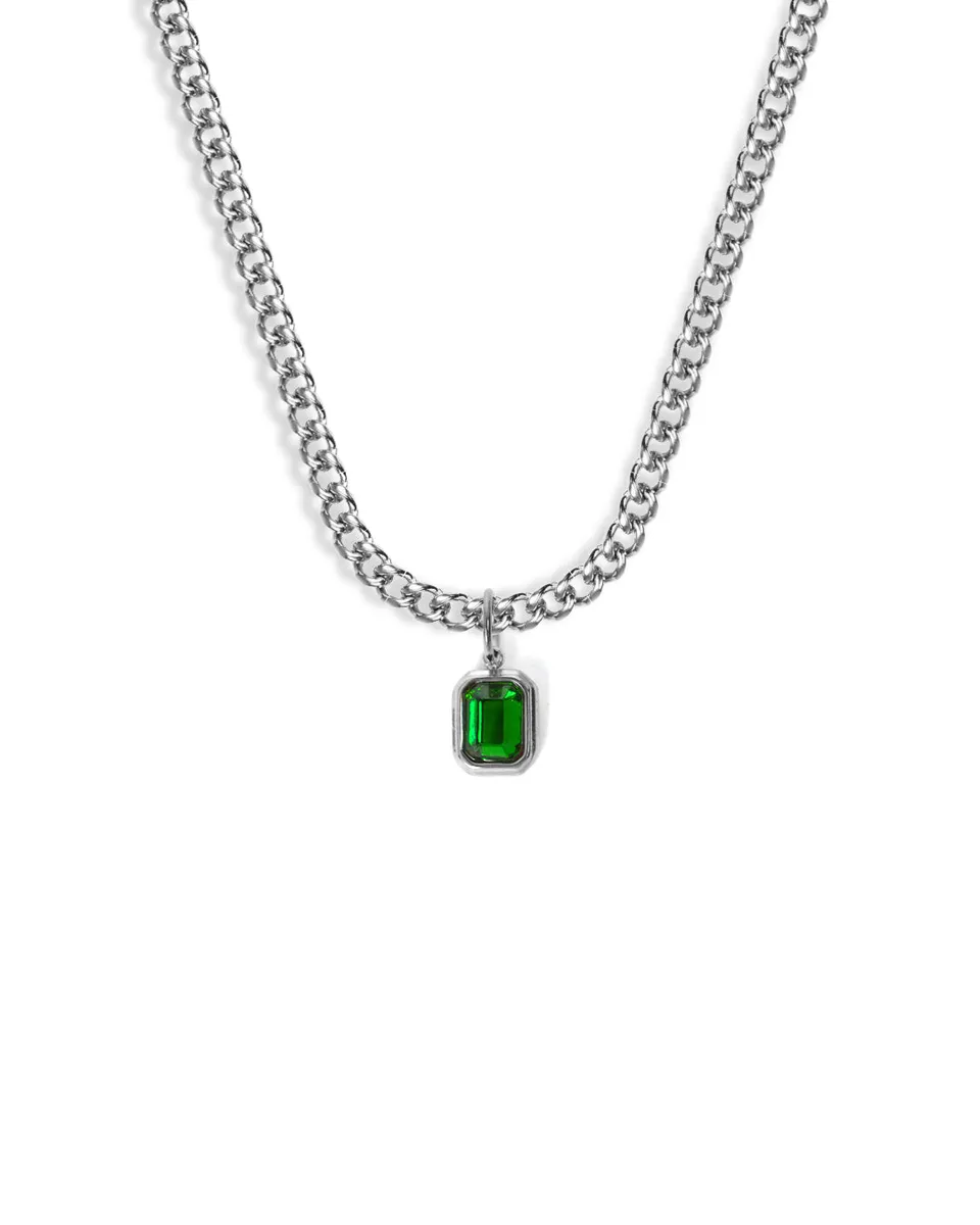 unshinebar-emerald-green-halskette-silber-45cm-zirkonia image 1