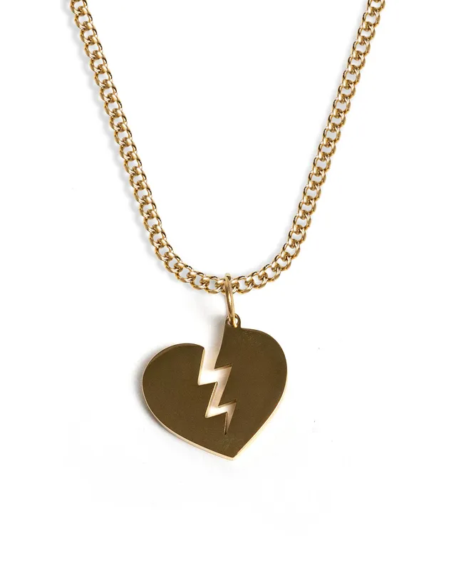 unshinebar-broken-heart-halskette-gold-45cm-wasserfest image 1
