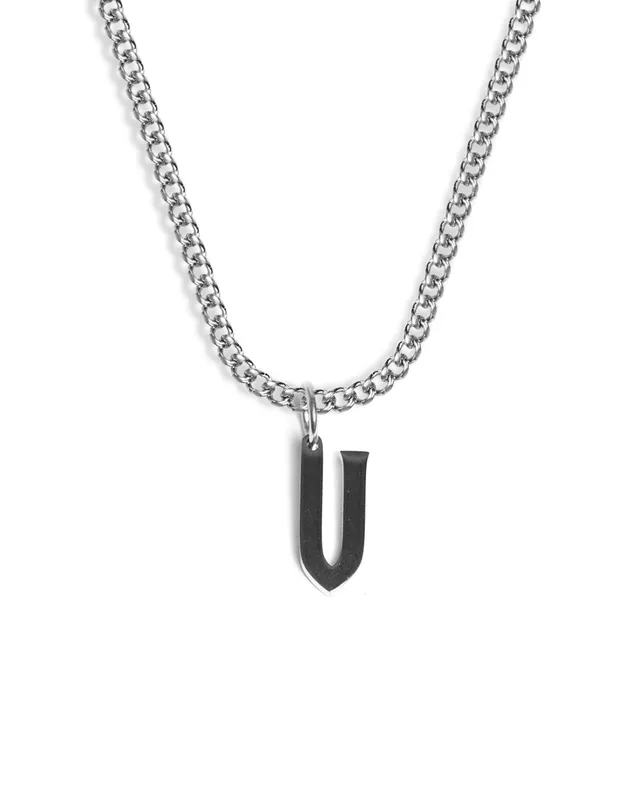 unshinebar-initial-v-necklace-kette-silber-45-cm-edelstahl image 1