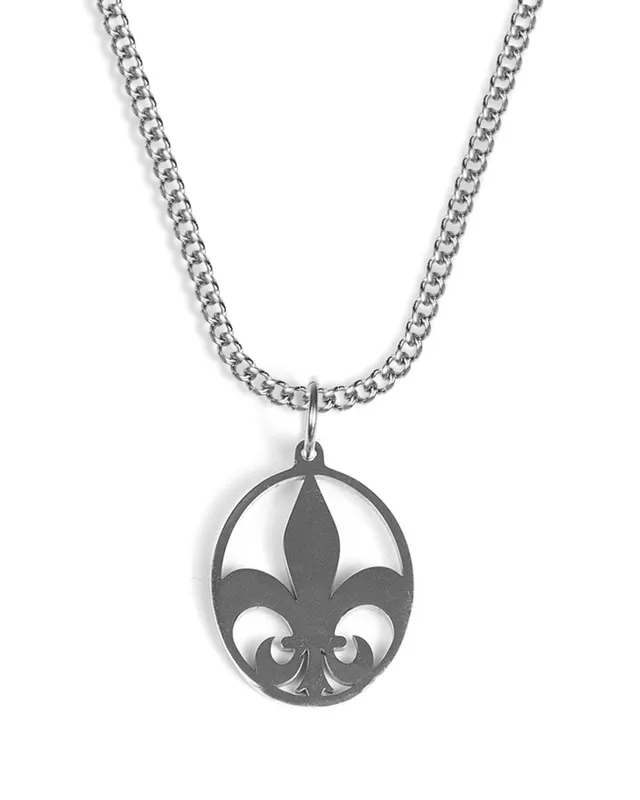 unshinebar-fleur-de-lis-halskette-silber-lilie-anh-nger image 1