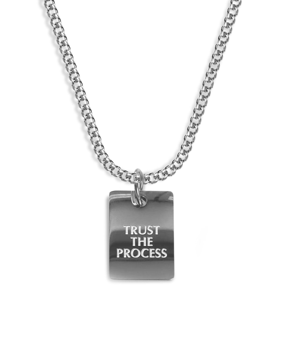 unshinebar-trust-the-process-kette-silber-schrift image 1