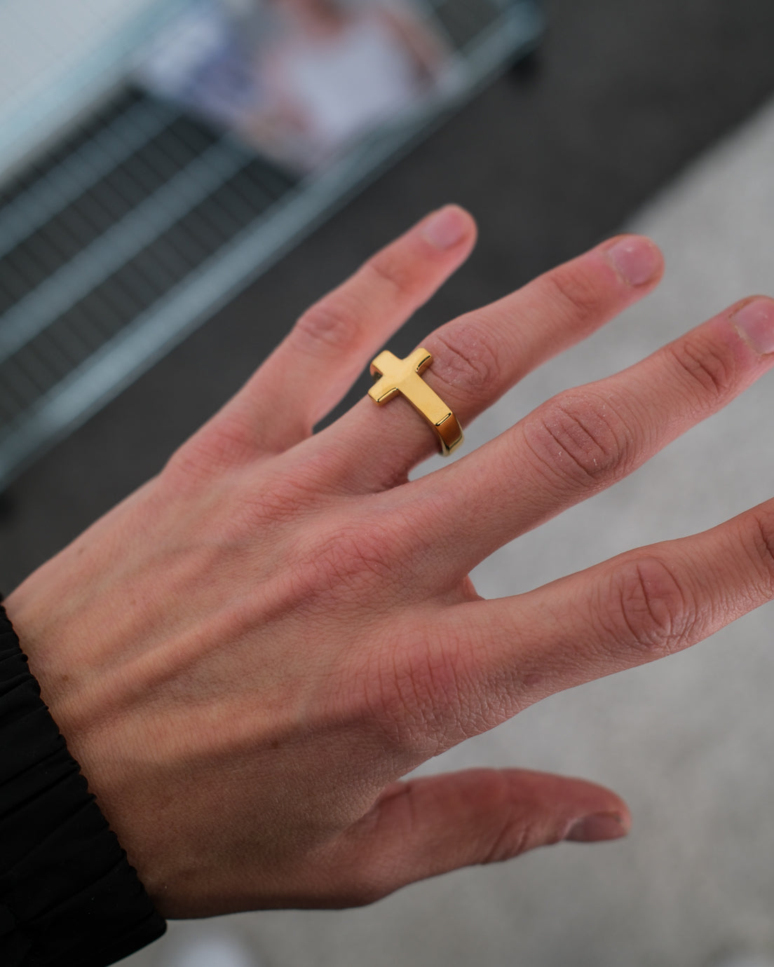 unshinebar-cross-ring-silber-edelstahl-gr-9 image 6