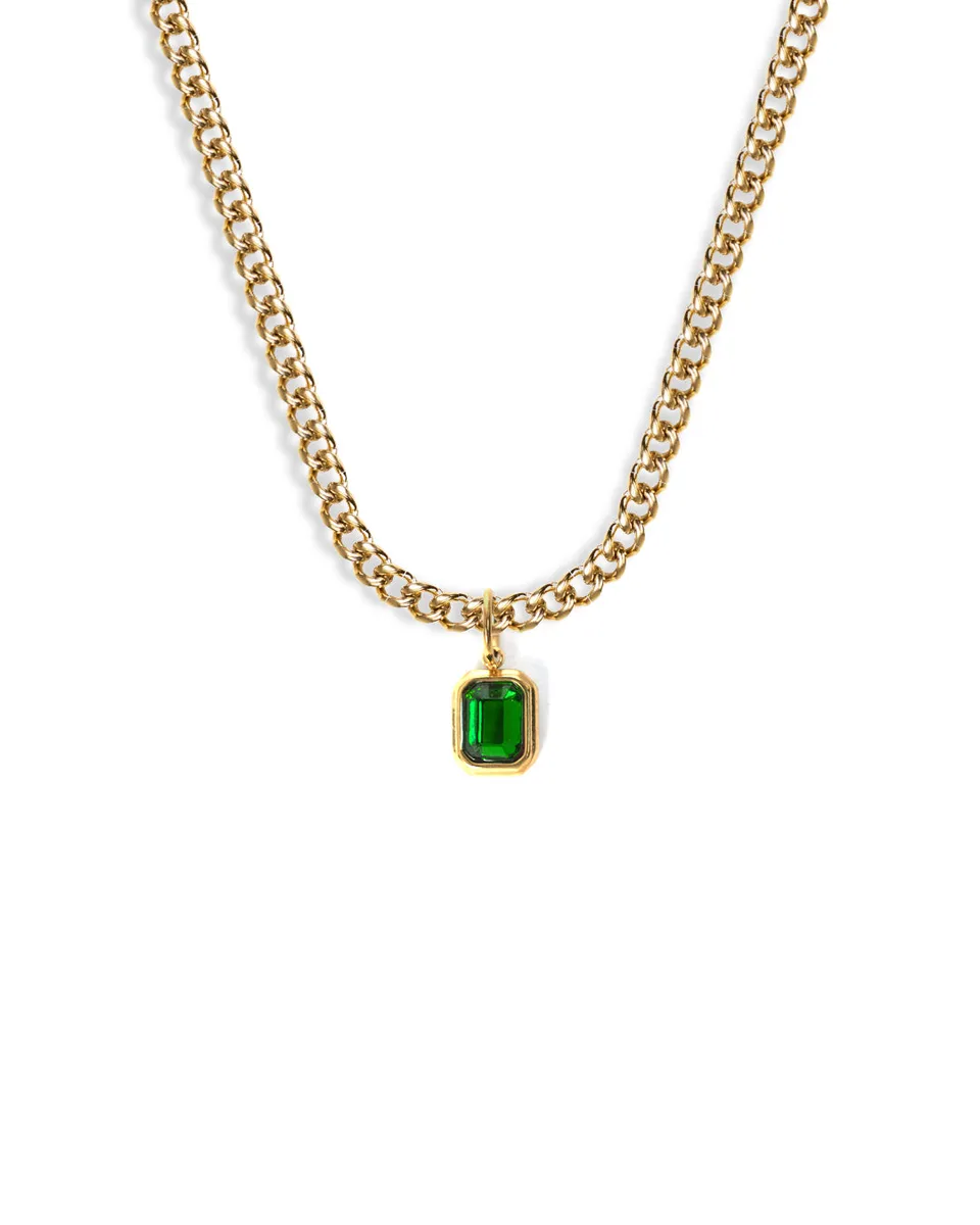 unshinebar-emerald-green-halskette-gold-zirkonia-45cm image 1