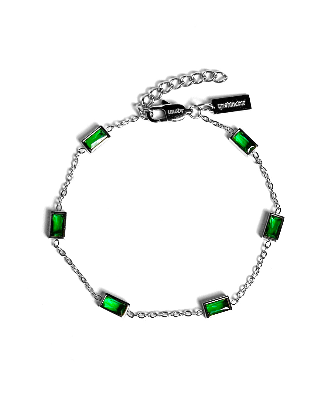 unshinebar-gemstone-tennisarmband-gr-n-silber image 1