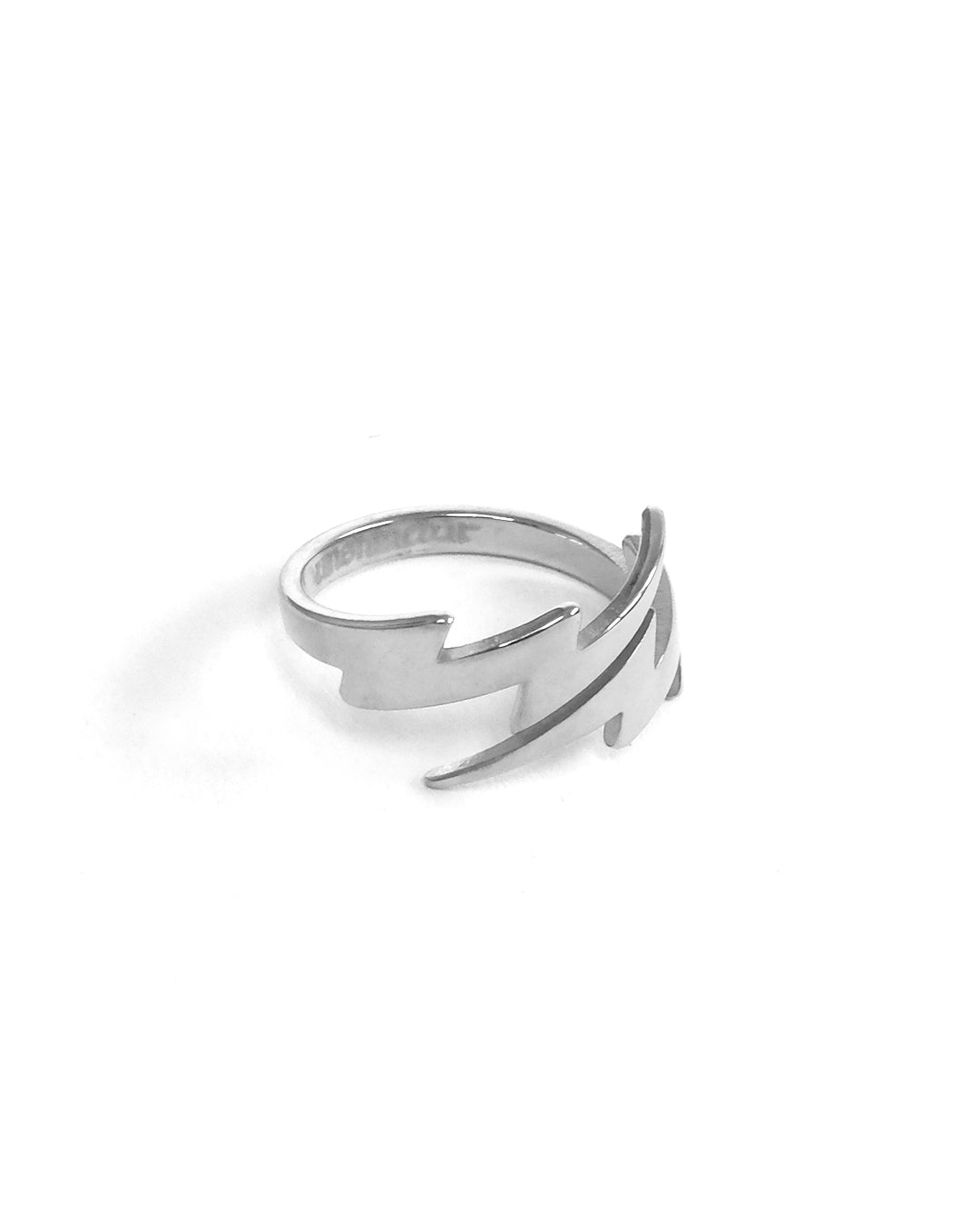 unshinebar-lightning-bolt-blitzring-silber-edelstahl image 1