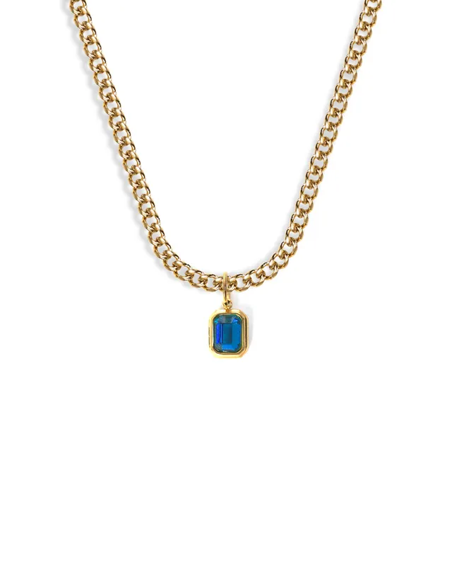unshinebar-blue-ocean-halskette-gold-1-cm-zirkonia image 1