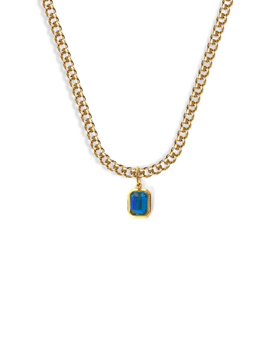 unshinebar-blue-ocean-halskette-gold-1-cm-zirkonia image 1