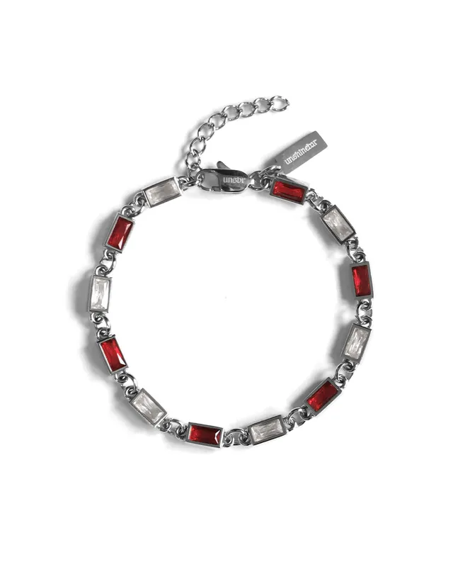 unshinebar-red-lava-armband-silber-tennisarmband-3mm image 1