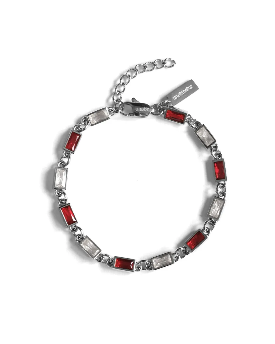 unshinebar-red-lava-armband-silber-tennisarmband-3mm image 1