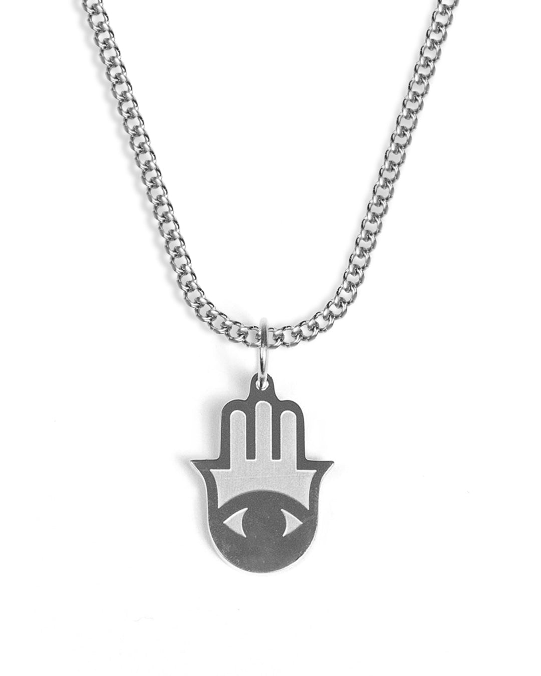 unshinebar-hand-of-fatima-kette-silber-mit-hamsa-anh-nger-edelstahl image 1