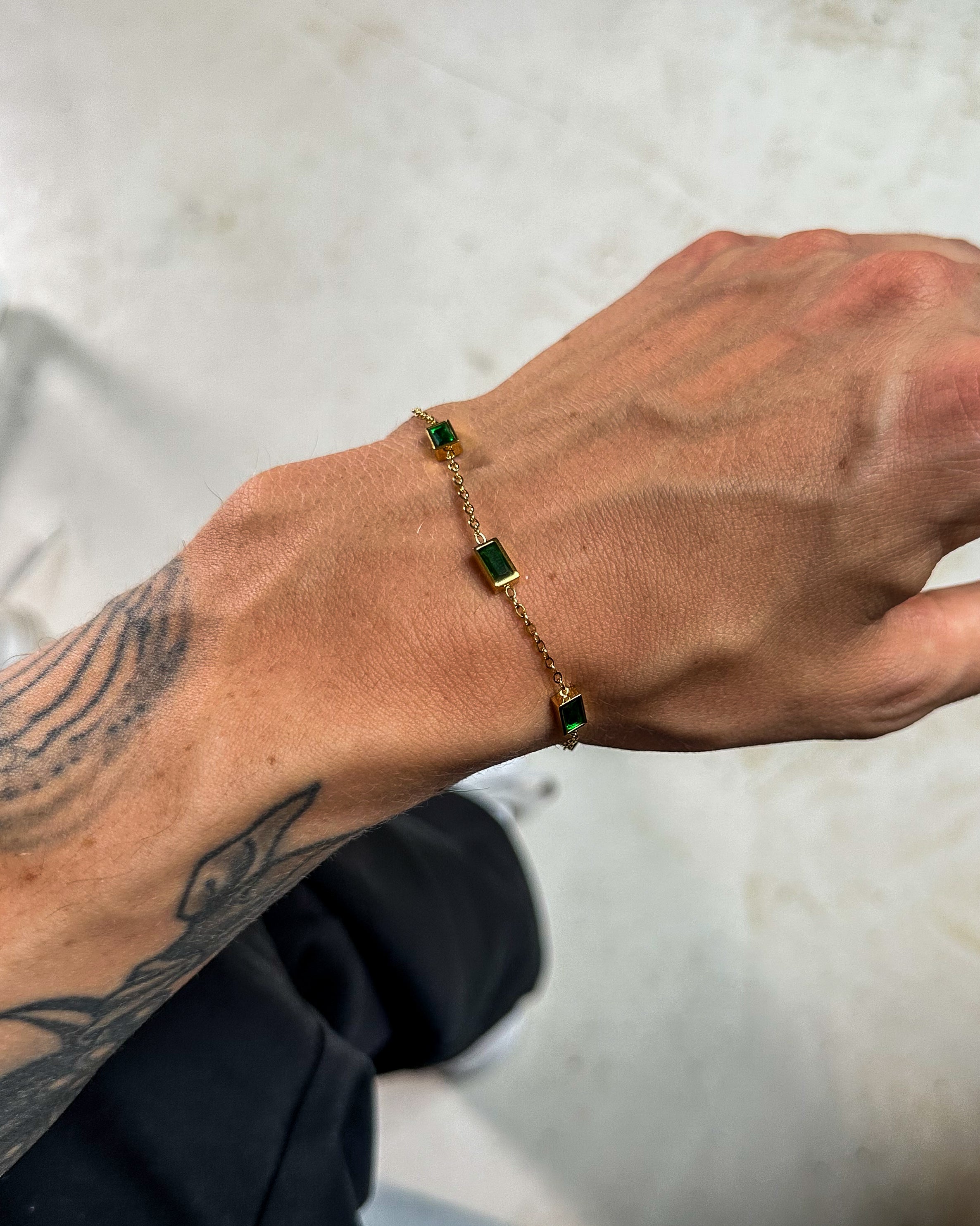 unshinebar-gemstone-armband-gr-n-gold-zirkonia image 3