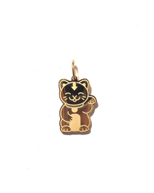unshinebar-lucky-cat-anh-nger-silber-edelstahl image 1