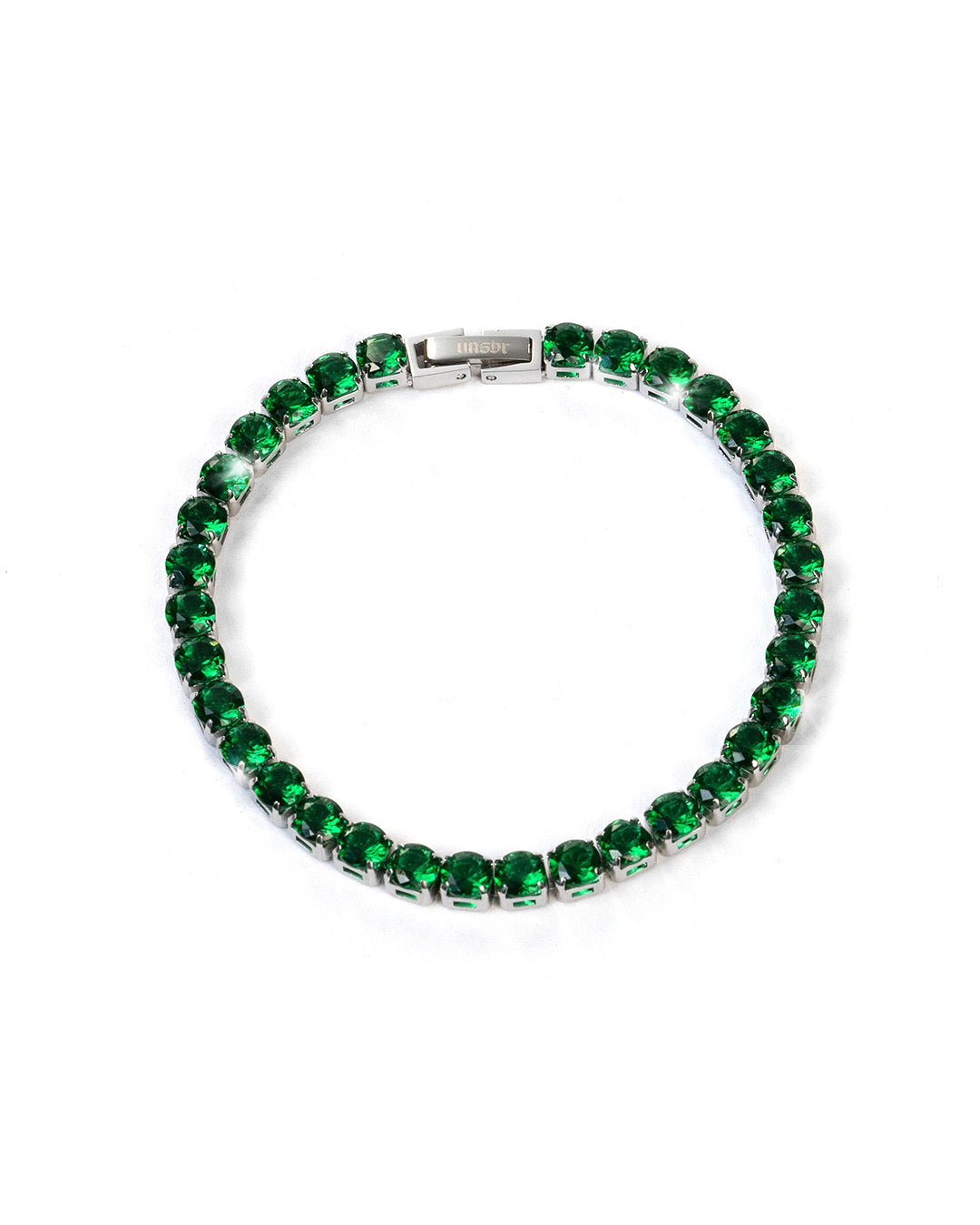 unshinebar-tennis-armband-gr-n-5mm-silber-zirkonia-19-5cm image 1