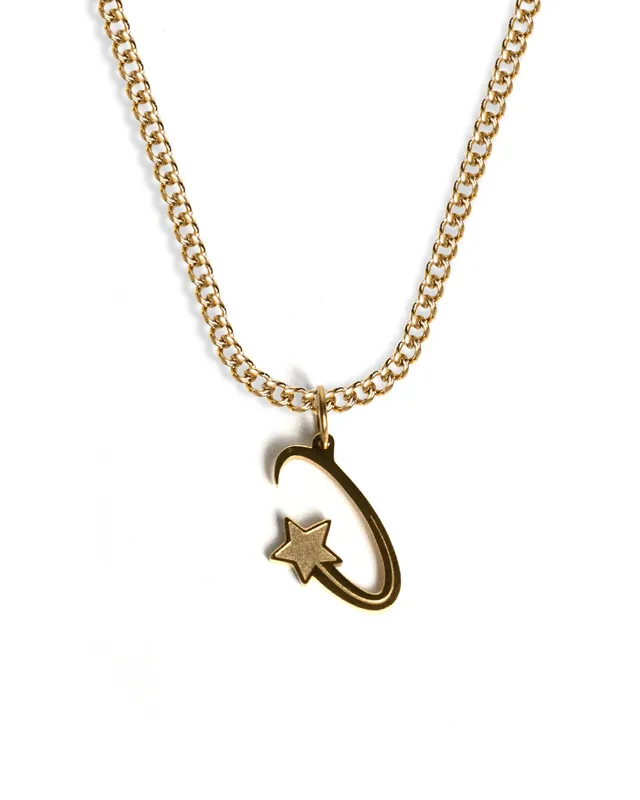 unshinebar-shooting-star-kette-gold-45cm-edelstahl image 1