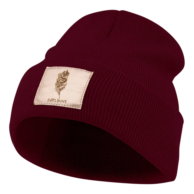 edelbunt-beanies-bern-m-tze-dunkelrot-kupfer image 1