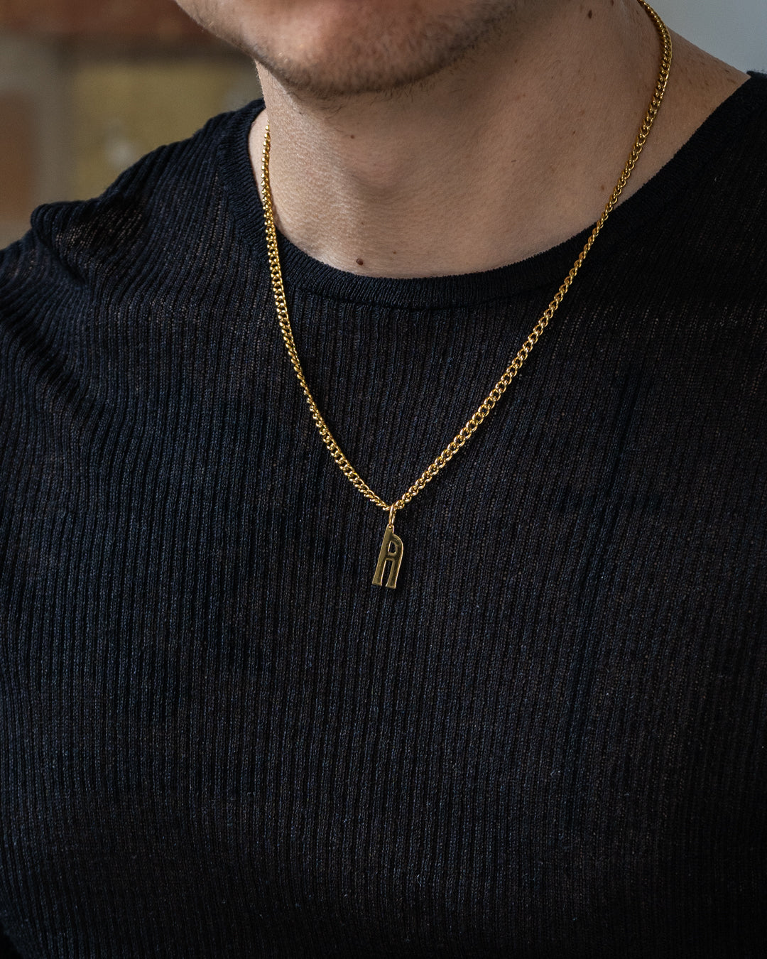 unshinebar-initial-a-halskette-gold-45cm-edelstahl image 2