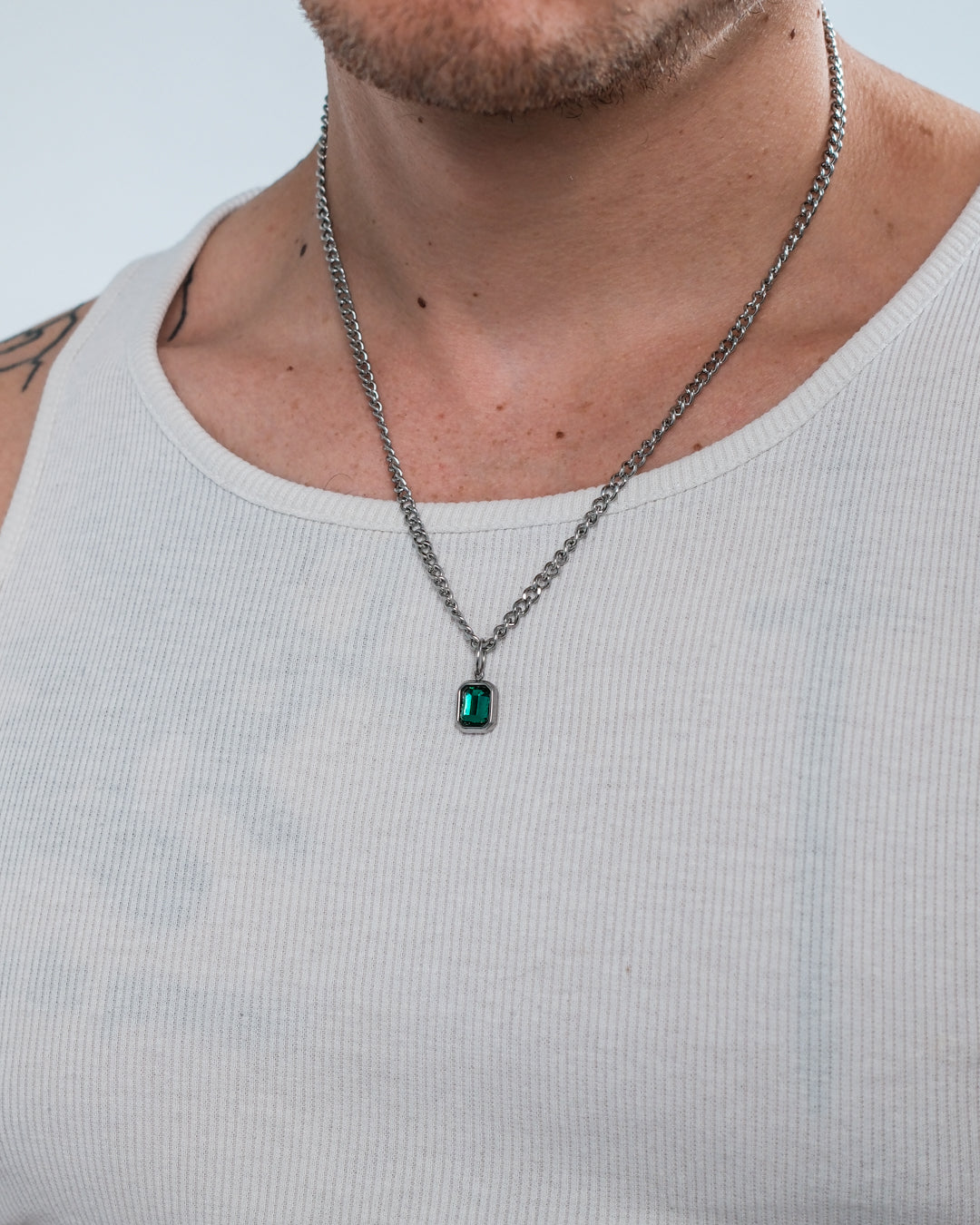 unshinebar-emerald-green-halskette-silber-45cm-zirkonia image 4