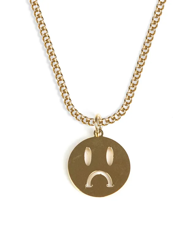 unshinebar-sad-emoji-halskette-gold-45-cm-edelstahl image 1