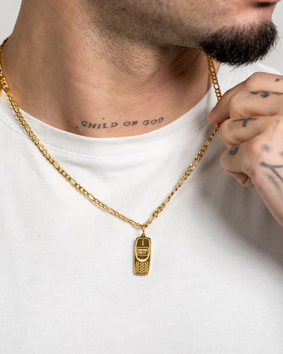 unshinebar-phone-necklace-halskette-gold-45cm-edelstahl image 2