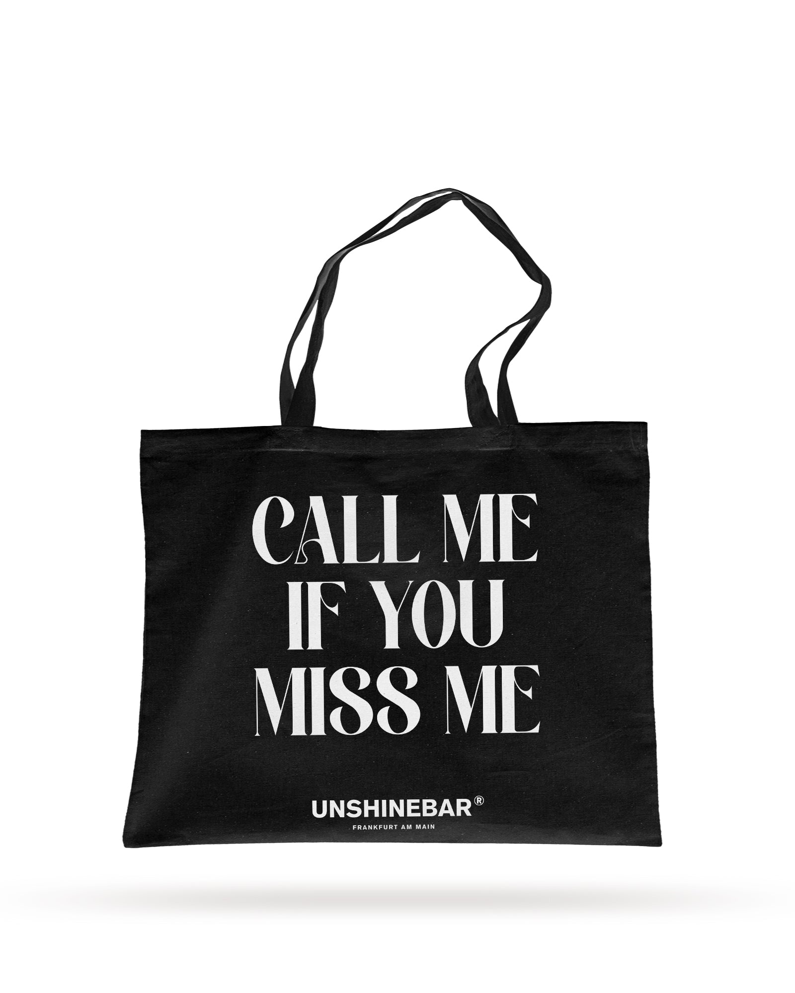 unshinebar-call-me-if-you-miss-me-tote-bag-baumwolltasche-schwarz image 1