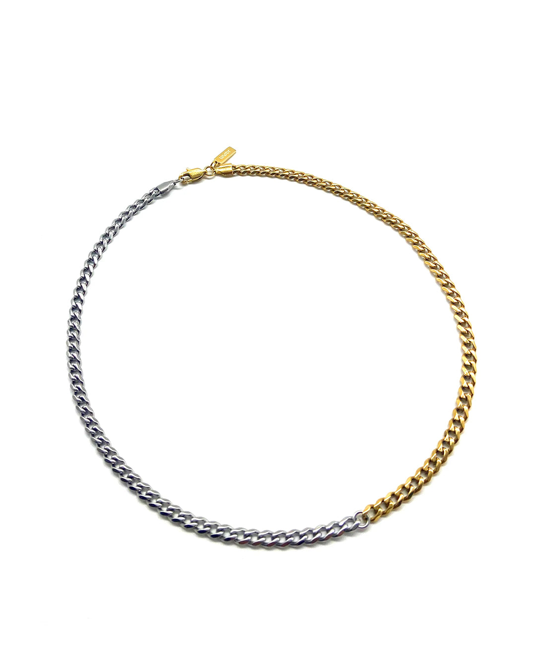 unshinebar-curb-chain-5-2mm-halskette-bicolor-wasserfest image 1