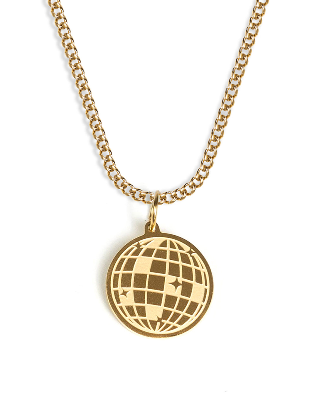 unshinebar-disco-ball-halskette-gold-45-cm-edelstahl image 1