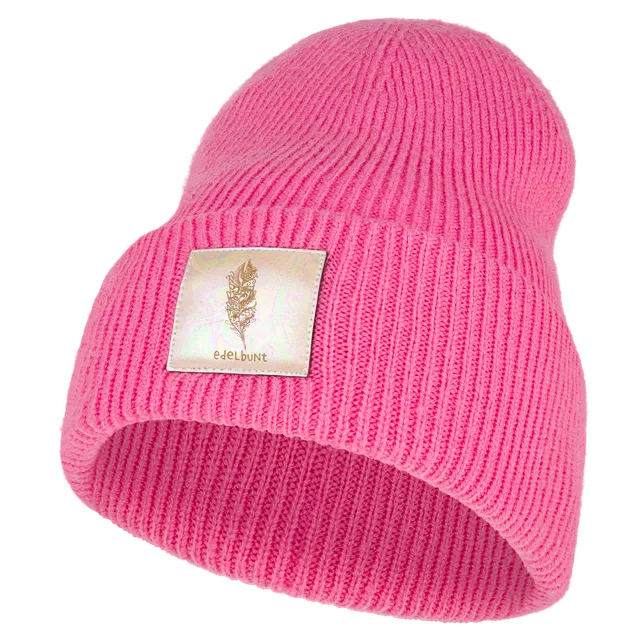 edelbunt-oslo-m-tze-beanie-pink-warme-strickm-tze image 1