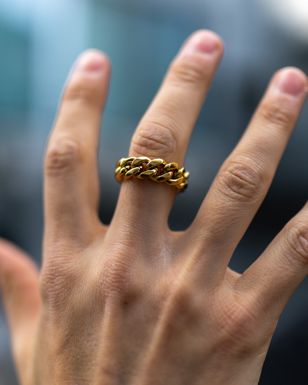 unshinebar-cuban-ring-gold-panzer-ring-gr-e-9-edelstahl image 6