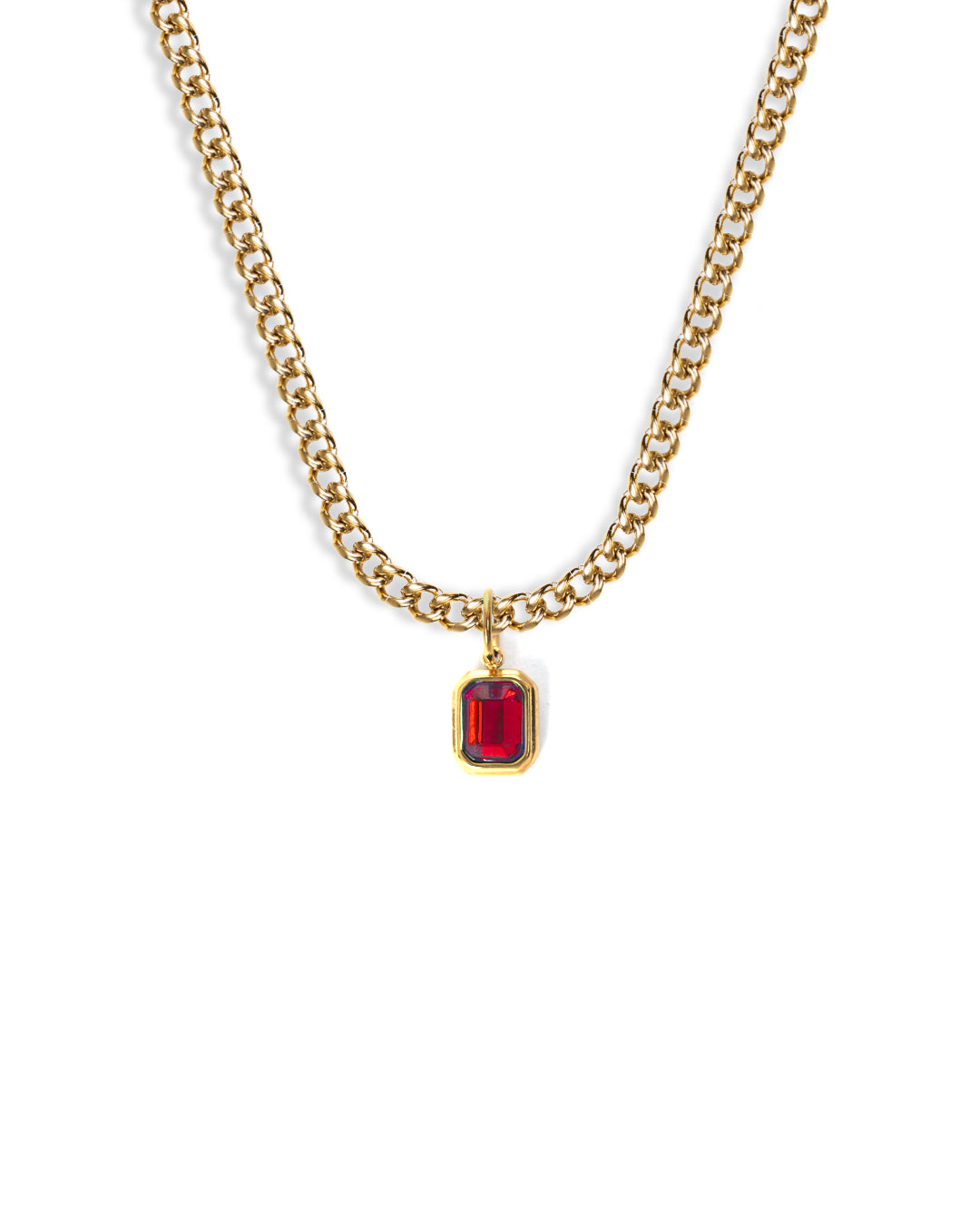unshinebar-ruby-gemstone-kette-gold-zirkonia-45cm image 1