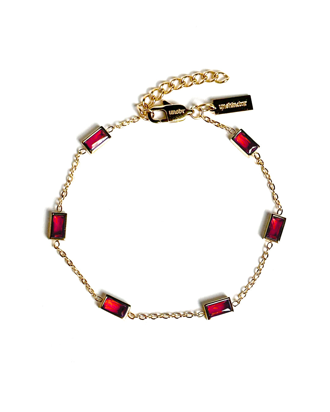 unshinebar-gemstone-tennis-armband-gold-rot-19-3-cm image 1