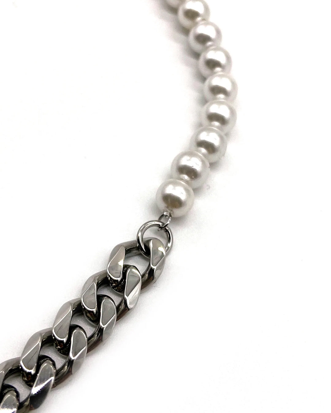 unshinebar-pearl-cuban-kette-silber-mit-perlen-45cm-edelstahl image 6
