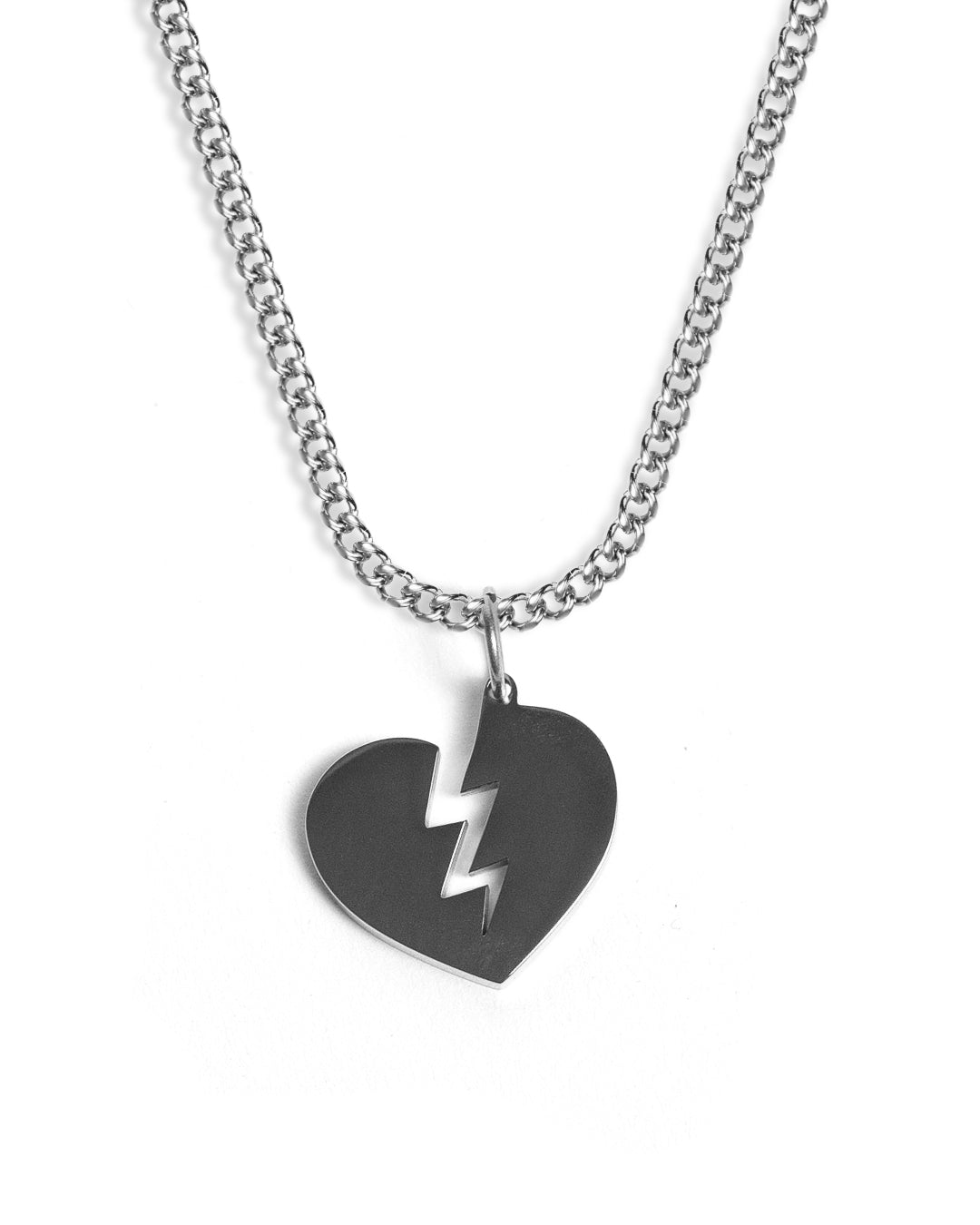 unshinebar-broken-heart-necklace-kette-silber-45cm-streetwear image 1