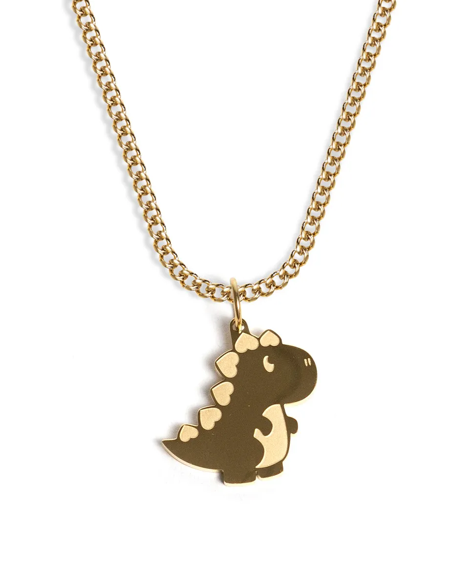unshinebar-dinosaur-necklace-kette-gold-dino-anh-nger image 1