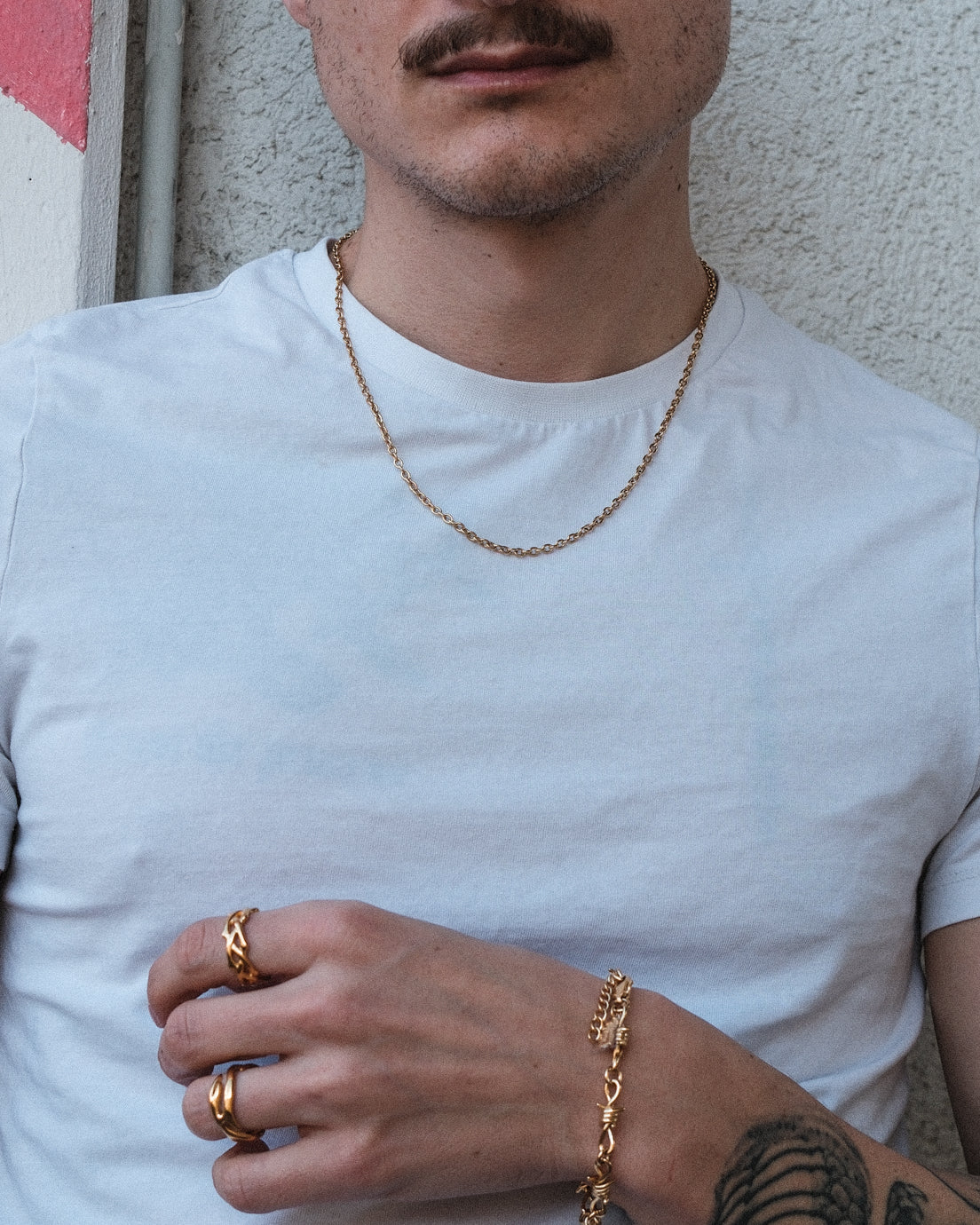 unshinebar-oval-chain-3mm-halskette-gold-edelstahl image 5