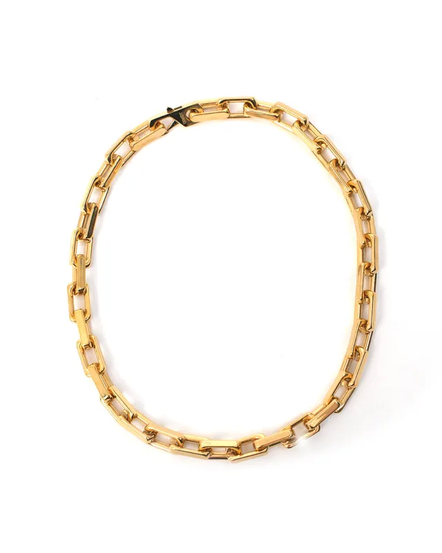 unshinebar-square-choker-kette-gold-45cm-10mm image 1