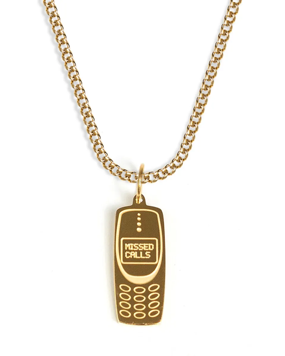 unshinebar-phone-necklace-halskette-gold-45cm-edelstahl image 1