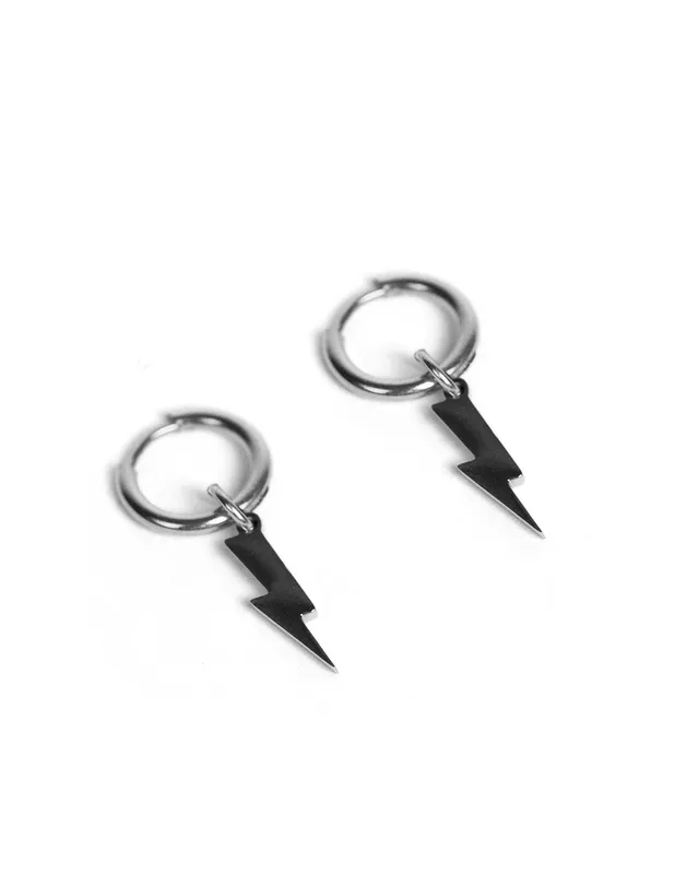 unshinebar-lightning-bolt-ohrring-silber-single-wasserfest image 1