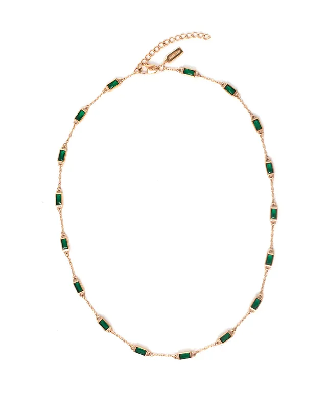 unshinebar-gemstone-chain-green-gold-tennis-kette image 1
