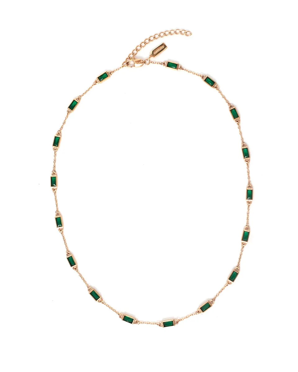 unshinebar-gemstone-chain-green-gold-tennis-kette image 1