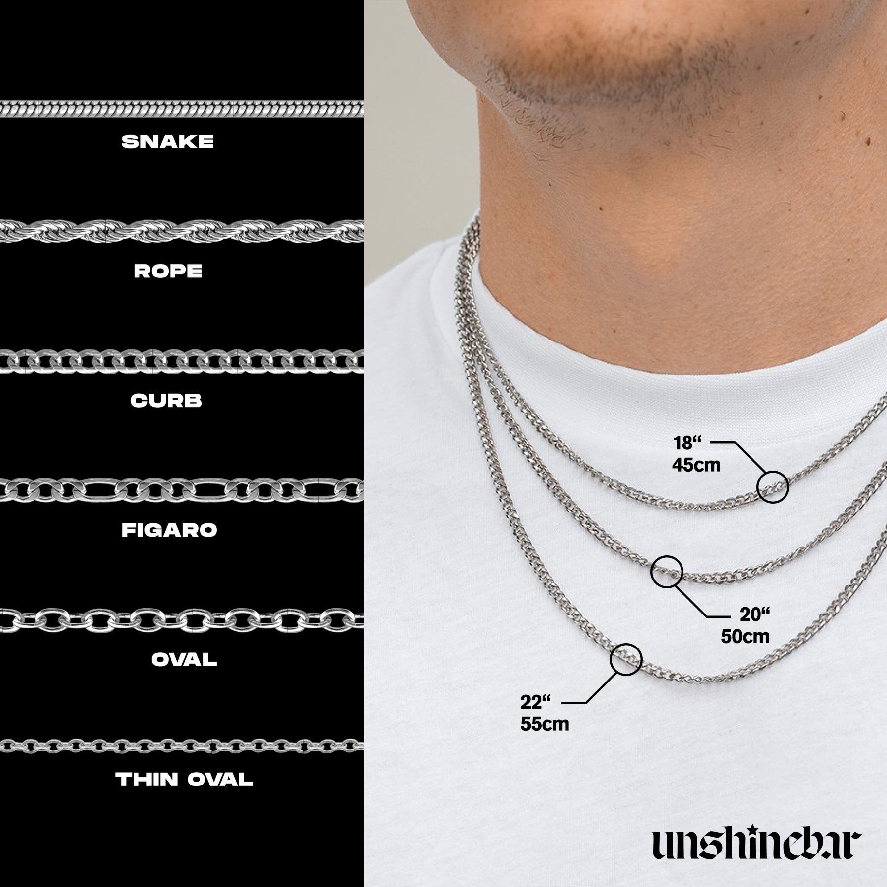 unshinebar-faith-over-fear-halskette-silber-45cm-kette image 5
