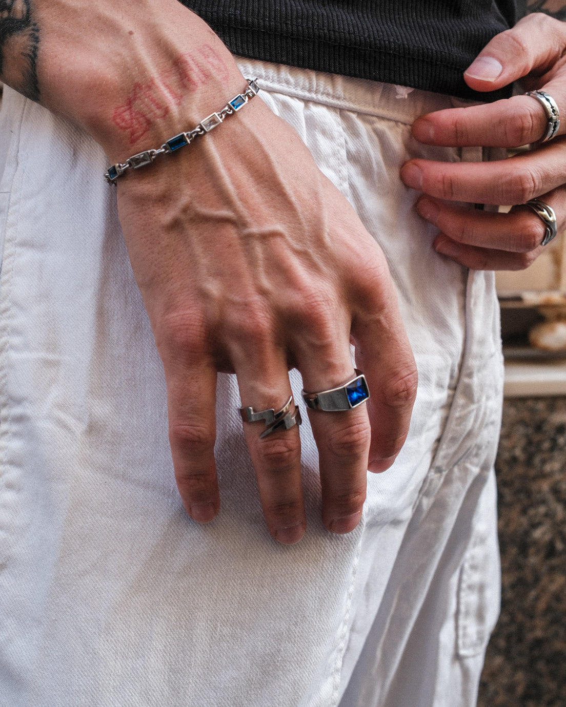 unshinebar-lightning-bolt-blitzring-silber-edelstahl image 3