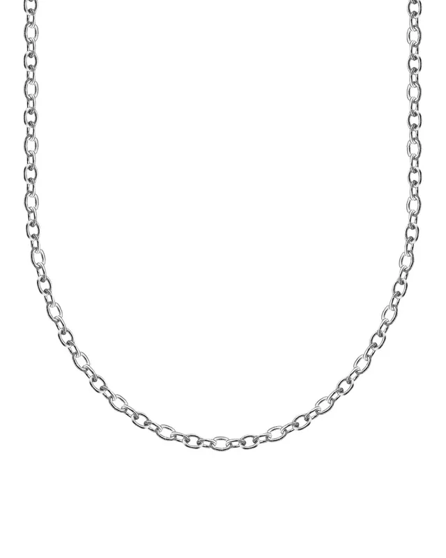 unshinebar-oval-chain-kette-silber-3mm-45cm image 1