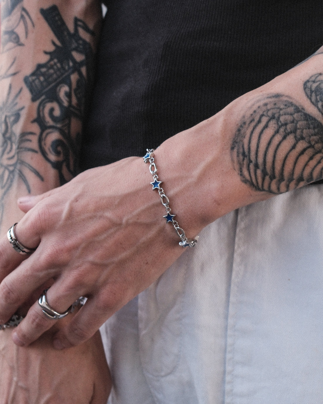 unshinebar-midnight-blue-star-armband-silber-edelstahl image 2