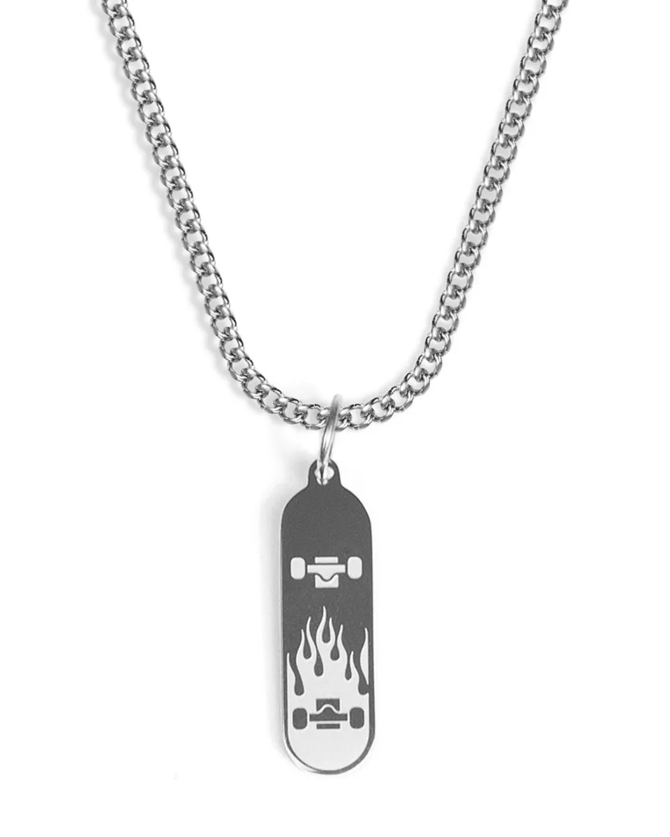 unshinebar-skateboard-kette-silber-50-55-cm-edelstahl image 1