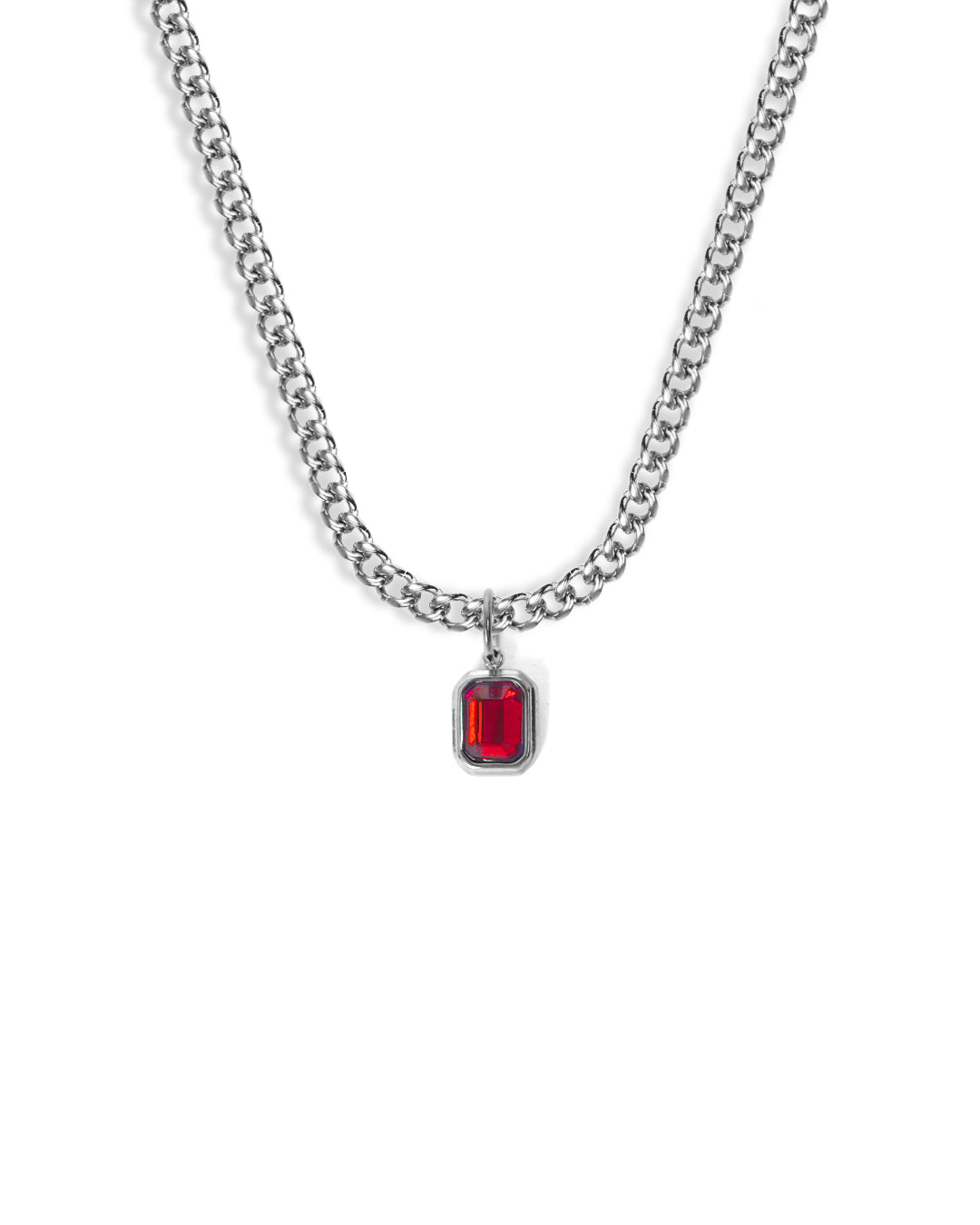 unshinebar-ruby-gemstone-halskette-silber-rot-45cm image 1