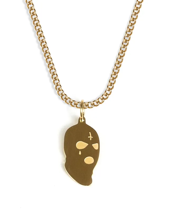 unshinebar-ski-mask-necklace-masken-kette-gold image 1